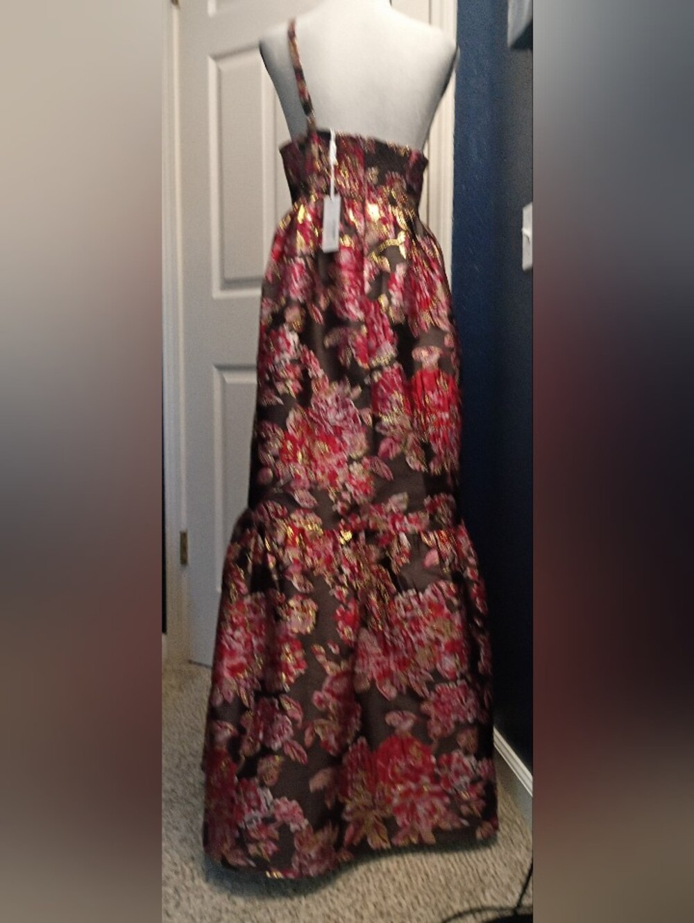 Petal & Pup Black Maxi Dress with Red Floral Print - Picture 3 of 11